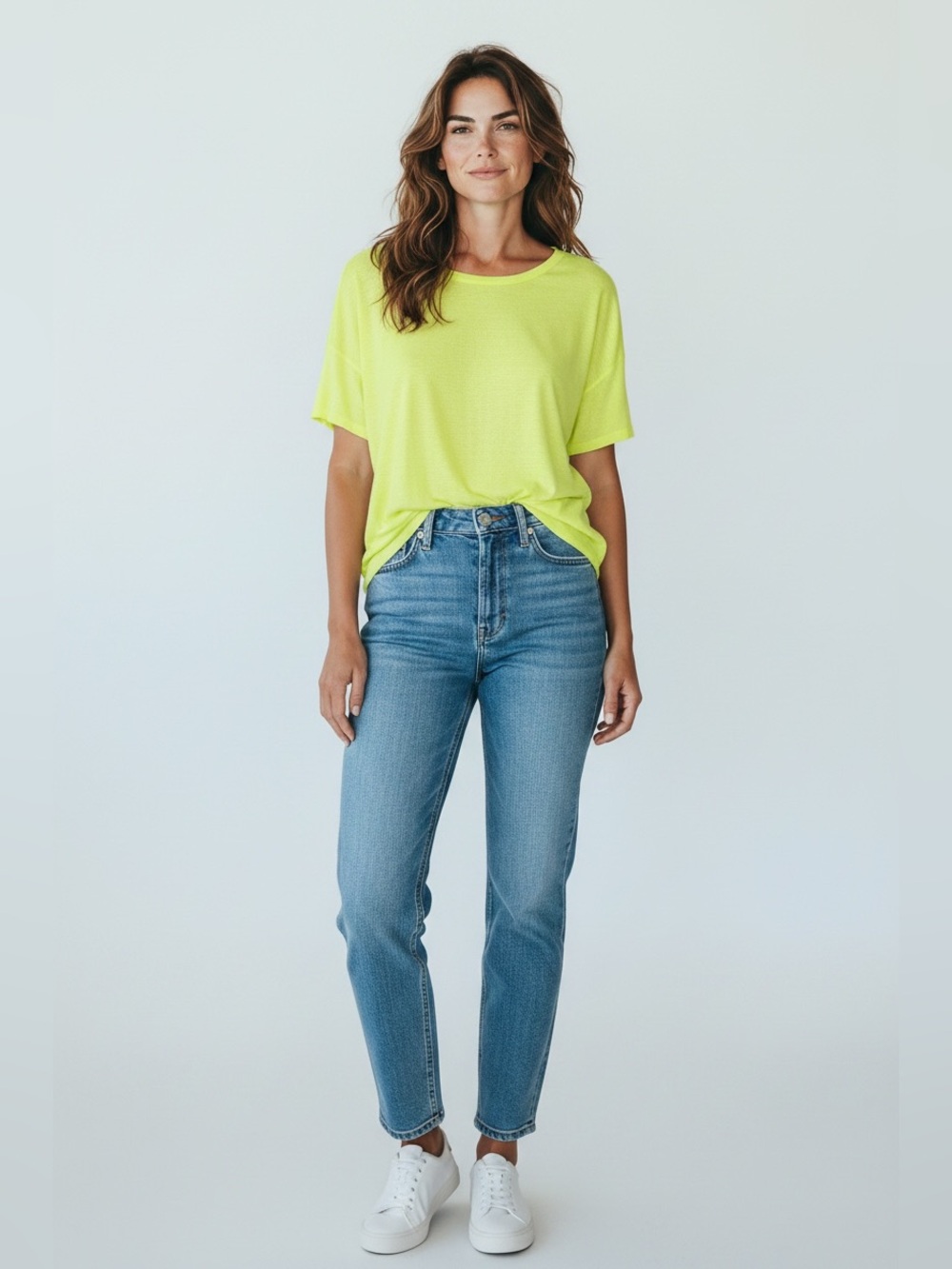 J Crew Women’s Size XS Short Sleeve Scoop Neck Neon Green Linen Tee